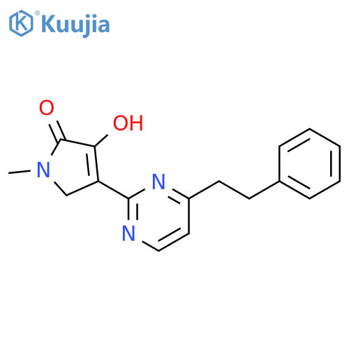 2H-Pyrrol-2-one,1,5-dihydro-3-hydroxy-1-methyl-4-[4-(2-phenylethyl)-2-pyrimidinyl]- structure