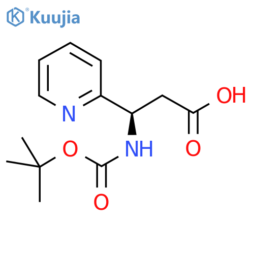 (3R)-3-{(tert-butoxy)carbonylamino}-3-(pyridin-2-yl)propanoic acid structure