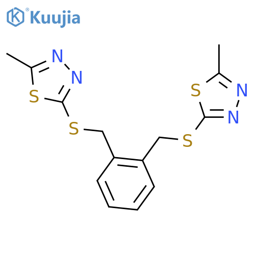 1,3,4-Thiadiazole, 2,2'-[1,2-phenylenebis(methylenethio)]bis[5-methyl- structure