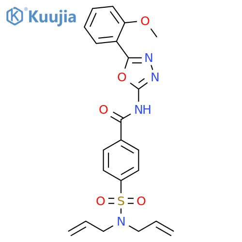 4-[bis(prop-2-en-1-yl)sulfamoyl]-N-[5-(2-methoxyphenyl)-1,3,4-oxadiazol-2-yl]benzamide structure