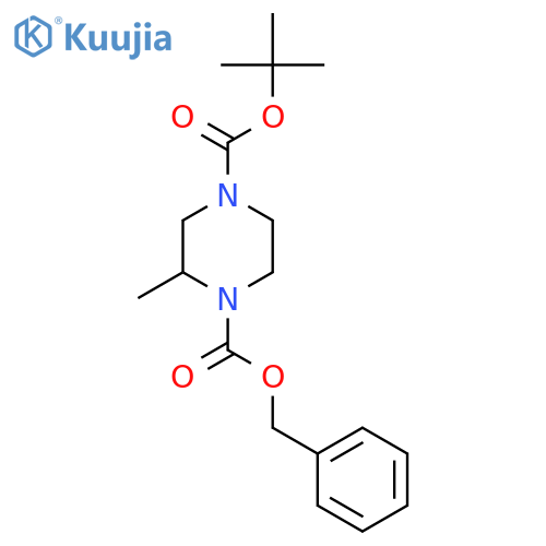 1-Benzyl 4-tert-butyl 2-methylpiperazine-1,4-dicarboxylate structure