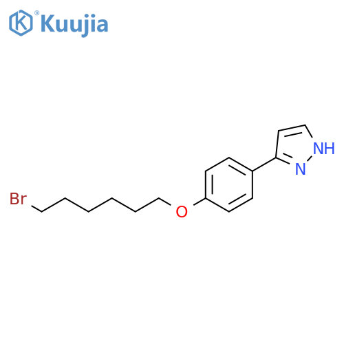 1H-Pyrazole, 3-[4-[(6-bromohexyl)oxy]phenyl]- structure