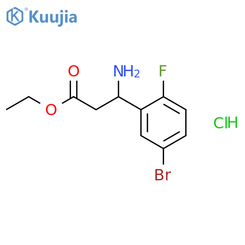 Ethyl 3-amino-3-(5-bromo-2-fluorophenyl)propanoate, HCl structure