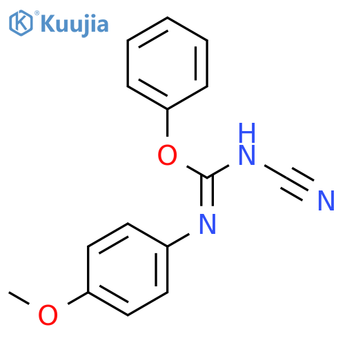 Carbamimidic acid, N-cyano-N'-(4-methoxyphenyl)-, phenyl ester structure