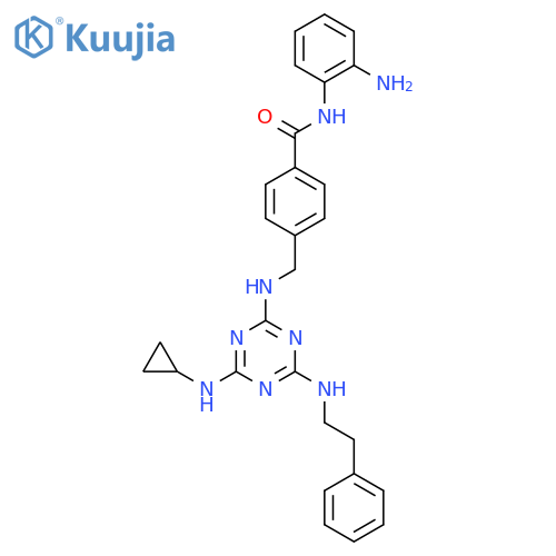 Benzamide,N-(2-aminophenyl)-4-[[[4-(cyclopropylamino)-6-[(2-phenylethyl)amino]-1,3,5-triazin-2-yl]amino]methyl]- structure