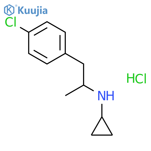 Benzeneethanamine,4-chloro-N-cyclopropyl-a-methyl-, hydrochloride (1:1) structure