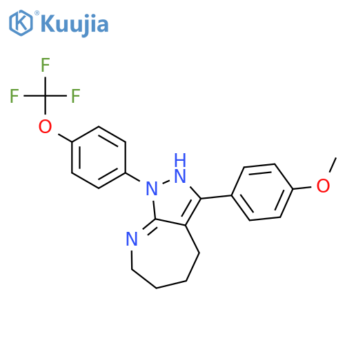 3-(4-methoxyphenyl)-1-[4-(trifluoromethoxy)phenyl]-1,2,4,5,6,7-hexahydropyrazolo[3,4-b]azepine structure