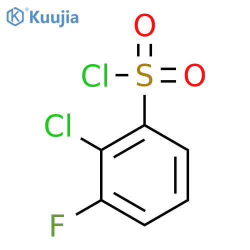 2-chloro-3-fluorobenzene-1-sulfonyl chloride structure