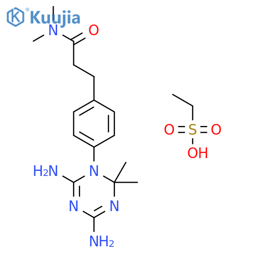3-[4-(4,6-diamino-2,2-dimethyl-1,3,5-triazin-1-yl)phenyl]-N,N-dimethylpropanamide,ethanesulfonic acid structure