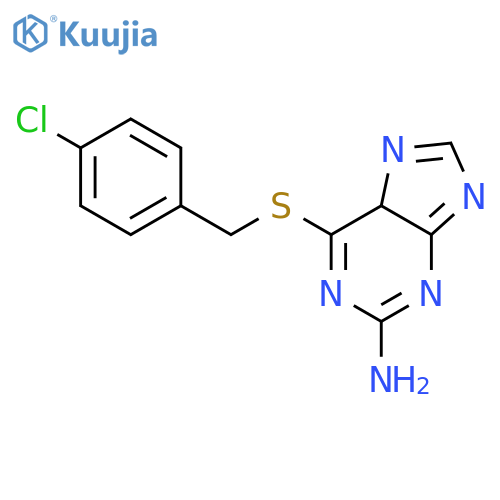 6-[(4-chlorophenyl)methylsulfanyl]-7h-purin-2-amine structure