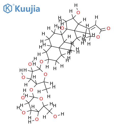 3beta-(O4(?)-beta-D-Glucopyranosyl-beta-D(?)-fucopyranosyloxy)-14,16beta-dihydroxy-5beta,14beta-card-20(22)-enolid structure