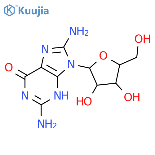 2,8-Diamino-9-(3,4-dihydroxy-5-(hydroxymethyl)tetrahydrofuran-2-yl)-1H-purin-6(9H)-one structure