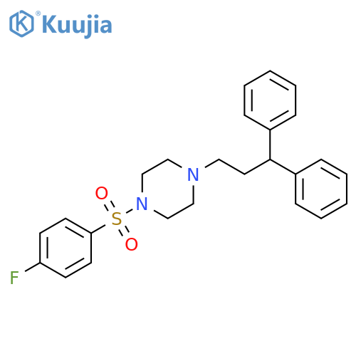 Piperazine, 1-(3,3-diphenylpropyl)-4-[(4-fluorophenyl)sulfonyl]- structure