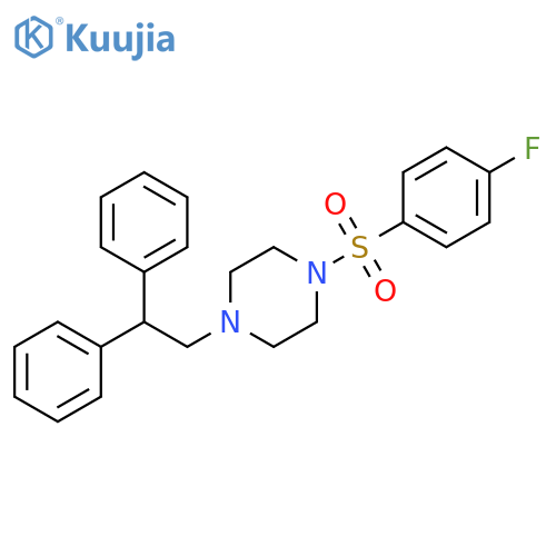 Piperazine, 1-(2,2-diphenylethyl)-4-[(4-fluorophenyl)sulfonyl]- structure