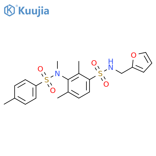 N-(furan-2-yl)methyl-2,4-dimethyl-3-(N-methyl4-methylbenzenesulfonamido)benzene-1-sulfonamide structure