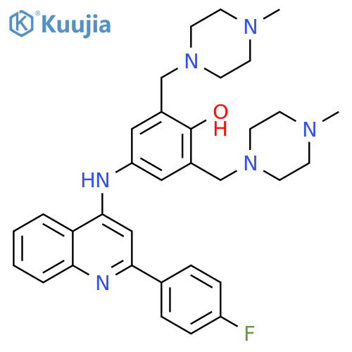 Phenol,4-[[2-(4-fluorophenyl)-4-quinolinyl]amino]-2,6-bis[(4-methyl-1-piperazinyl)methyl]- structure