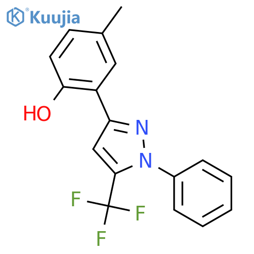 Phenol, 4-methyl-2-[1-phenyl-5-(trifluoromethyl)-1H-pyrazol-3-yl]- structure