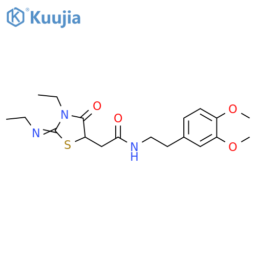 N-2-(3,4-dimethoxyphenyl)ethyl-2-(2Z)-3-ethyl-2-(ethylimino)-4-oxo-1,3-thiazolidin-5-ylacetamide structure