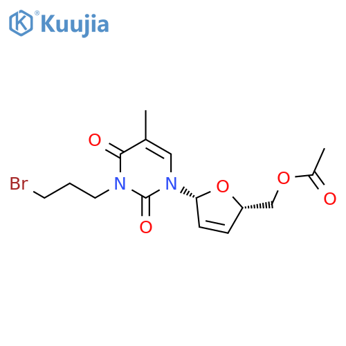 THYMIDINE, 3-(3-BROMOPROPYL)-2',3'-DIDEHYDRO-3'-DEOXY-, 5'-ACETATE structure