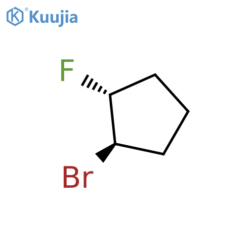 Cyclopentane, 1-bromo-2-fluoro-, cis- structure
