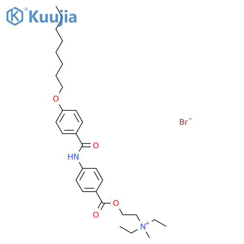 N,N-diethyl-N-methyl-2-({[4-({[4-(octyloxy)phenyl]carbonyl}amino)phenyl]carbonyl}oxy)ethanaminium bromide structure