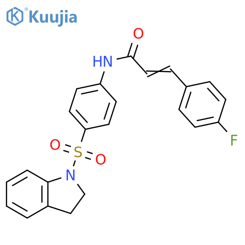 (2E)-N-[4-(2,3-dihydro-1H-indole-1-sulfonyl)phenyl]-3-(4-fluorophenyl)prop-2-enamide structure