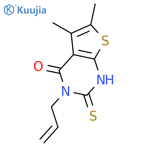 5,6-dimethyl-3-(prop-2-en-1-yl)-2-sulfanyl-3H,4H-thieno2,3-dpyrimidin-4-one structure