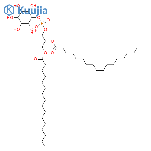 3-Phosphatidylinositol; Glycerol 1-hexadecanoate 2-(9Z-octadecenoate) 3-phosphoinositol structure