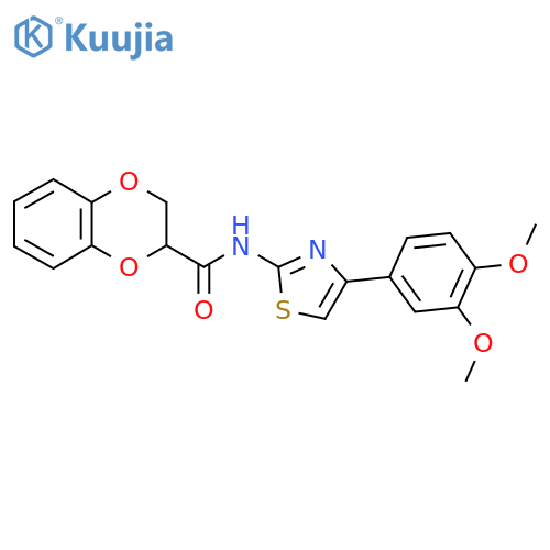 N-4-(3,4-dimethoxyphenyl)-1,3-thiazol-2-yl-2,3-dihydro-1,4-benzodioxine-2-carboxamide structure