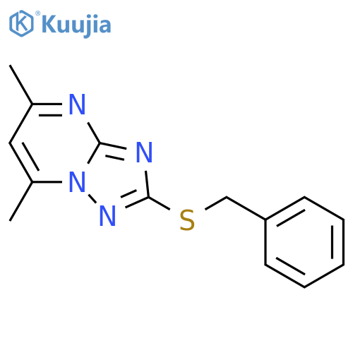 [1,2,4]Triazolo[1,5-a]pyrimidine, 5,7-dimethyl-2-[(phenylmethyl)thio]- structure