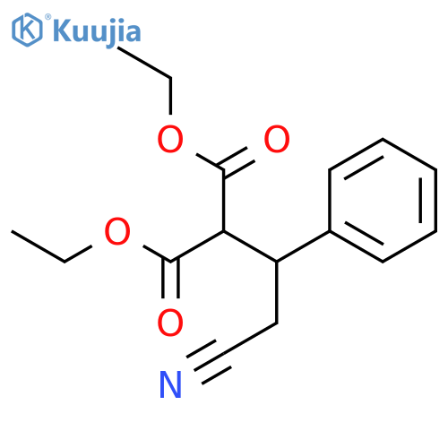 Propanedioic acid, (2-cyano-1-phenylethyl)-, diethyl ester structure