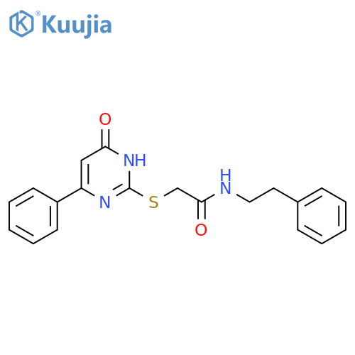 2-(6-oxo-4-phenyl-1,6-dihydropyrimidin-2-yl)sulfanyl-N-(2-phenylethyl)acetamide structure