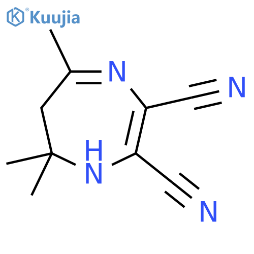 5,7,7-trimethyl-6,7-dihydro-1H-1,4-diazepine-2,3-dicarbonitrile structure