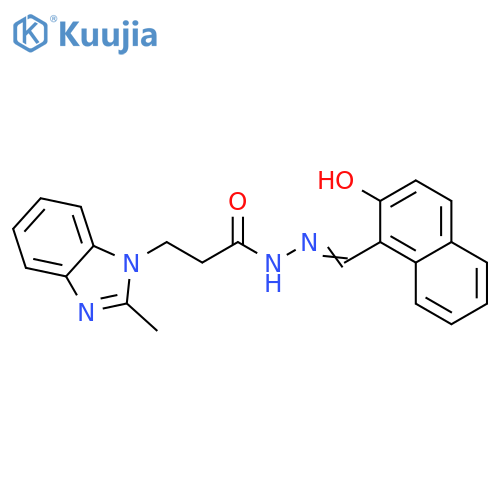 N'-(2-hydroxynaphthalen-1-yl)methylidene-3-(2-methyl-1H-1,3-benzodiazol-1-yl)propanehydrazide structure