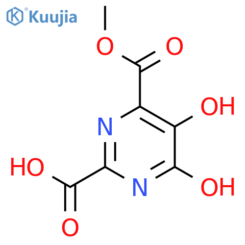 4,5-dihydroxy-6-(methoxycarbonyl)pyrimidine-2-carboxylic acid structure