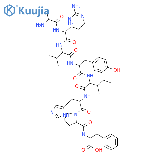 2-[[1-[2-[[2-[[2-[[2-[[2-(2-aminopropanoylamino)-5-(diaminomethylideneamino)pentanoyl]amino]-3-methylbutanoyl]amino]-3-(4-hydroxyphenyl)propanoyl]amino]-3-methylpentanoyl]amino]-3-(1H-imidazol-5-yl)propanoyl]pyrrolidine-2-carbonyl]amino]-3-phenylpropanoic acid structure