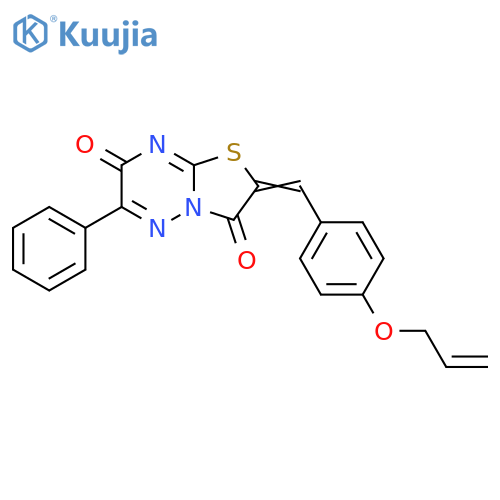 6-phenyl-2-{4-(prop-2-en-1-yloxy)phenylmethylidene}-2H,3H,7H-1,3thiazolo3,2-b1,2,4triazine-3,7-dione structure