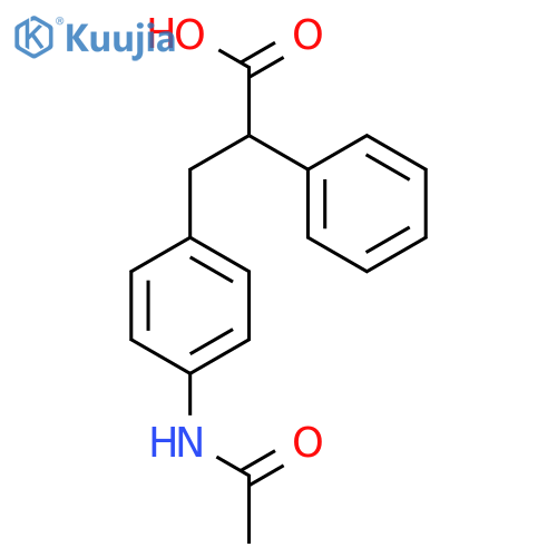 3-4-(Acetylamino)phenyl-2-phenylpropanoic acid structure
