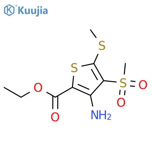 Ethyl 3-amino-4-(methylsulfonyl)-5-(methylthio)thiophene-2-carboxylate structure