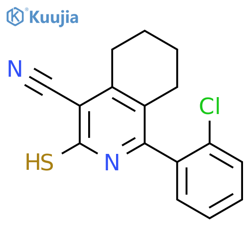 1-(2-chlorophenyl)-3-sulfanyl-5,6,7,8-tetrahydroisoquinoline-4-carbonitrile structure