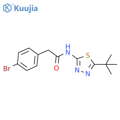 2-(4-bromophenyl)-N-(5-tert-butyl-1,3,4-thiadiazol-2-yl)acetamide structure