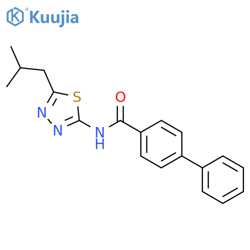 N-(5-isobutyl-1,3,4-thiadiazol-2-yl)-1,1'-biphenyl-4-carboxamide structure