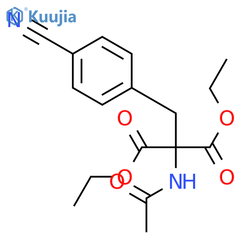 Propanedioic acid, (acetylamino)[(4-cyanophenyl)methyl]-, diethyl ester structure
