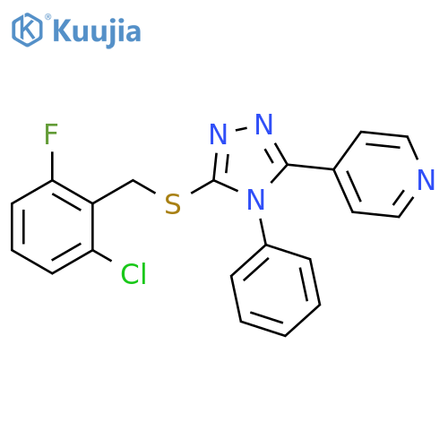 Pyridine, 4-[5-[[(2-chloro-6-fluorophenyl)methyl]thio]-4-phenyl-4H-1,2,4-triazol-3-yl]- structure