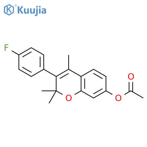 2H-1-Benzopyran-7-ol,3-(4-fluorophenyl)-2,2,4-trimethyl-, 7-acetate structure