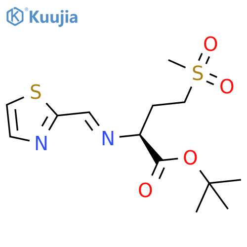 Butanoic acid, 4-(methylsulfonyl)-2-[(2-thiazolylmethylene)amino]-,1,1-dimethylethyl ester, (2S)- structure
