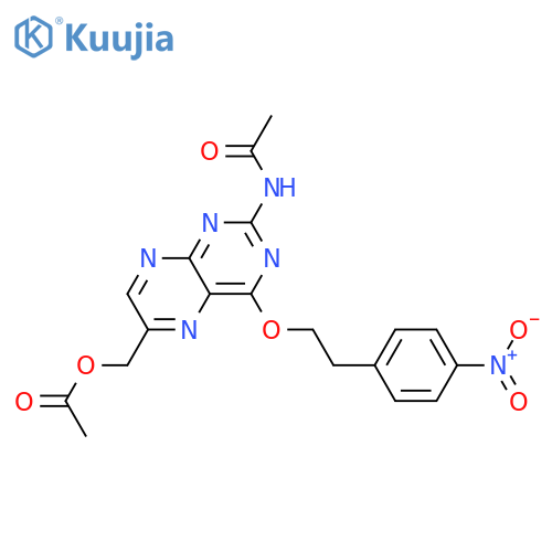 Acetamide, N-[6-[(acetyloxy)methyl]-4-[2-(4-nitrophenyl)ethoxy]-2-pteridinyl]- structure