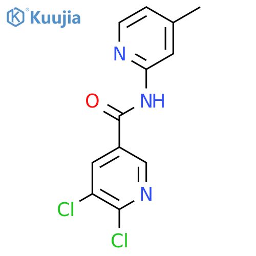 5,6-dichloro-N-(4-methylpyridin-2-yl)pyridine-3-carboxamide structure