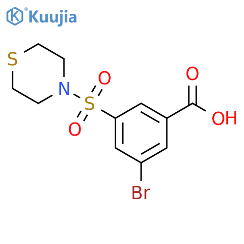 Benzoic acid, 3-bromo-5-(4-thiomorpholinylsulfonyl)- structure