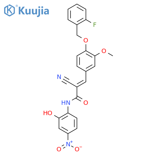 2-cyano-3-{4-[(2-fluorophenyl)methoxy]-3-methoxyphenyl}-N-(2-hydroxy-4-nitrophenyl)prop-2-enamide structure